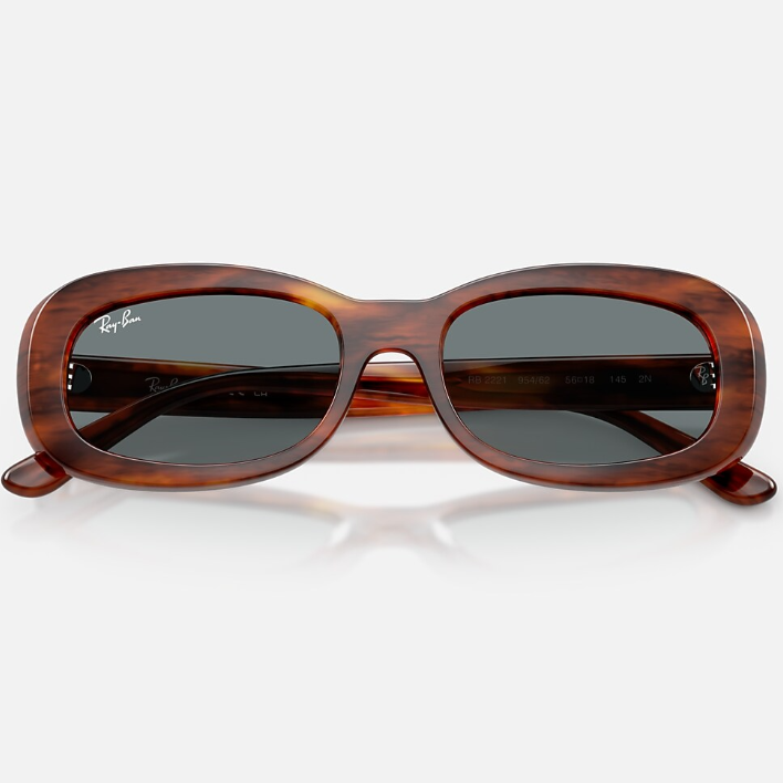 Ray Ban Women Oval Frame Brown Sunglasses