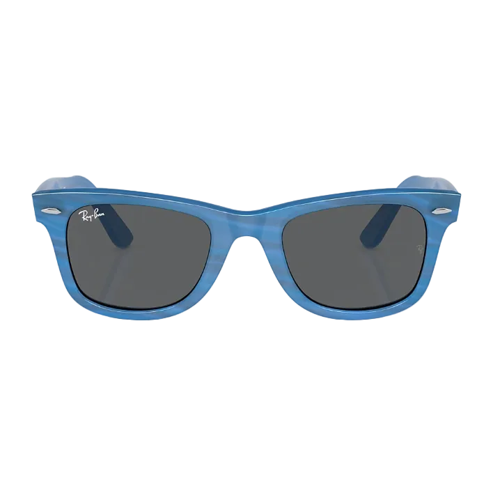 Ray Ban Women Square Frame Striped Blue Sunglasses
