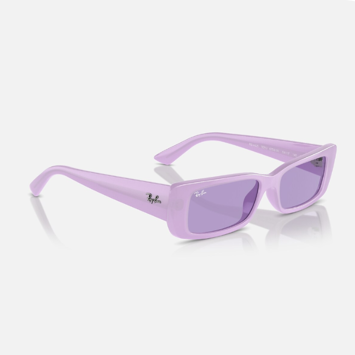 Ray Ban Women Rectangle Frame  Polished Lilac Sunglasses