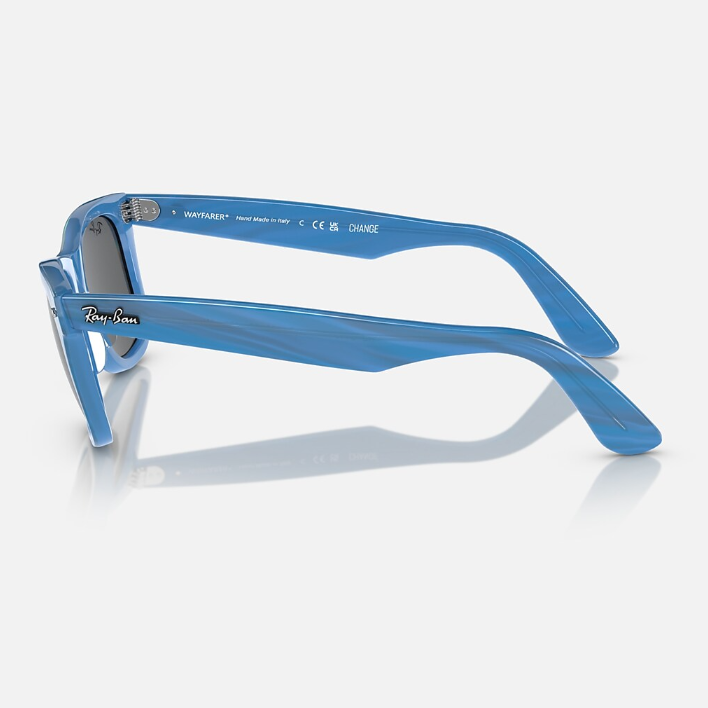 Ray Ban Women Square Frame Striped Blue Sunglasses