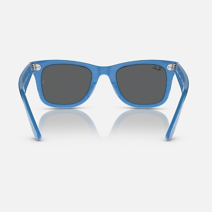 Ray Ban Women Square Frame Striped Blue Sunglasses