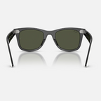 Ray Ban Men Square Polished White On Black Sunglasses