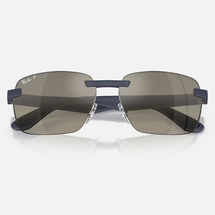 Ray Ban Men Irregular Frame Sand Dark Blue Sunglasses