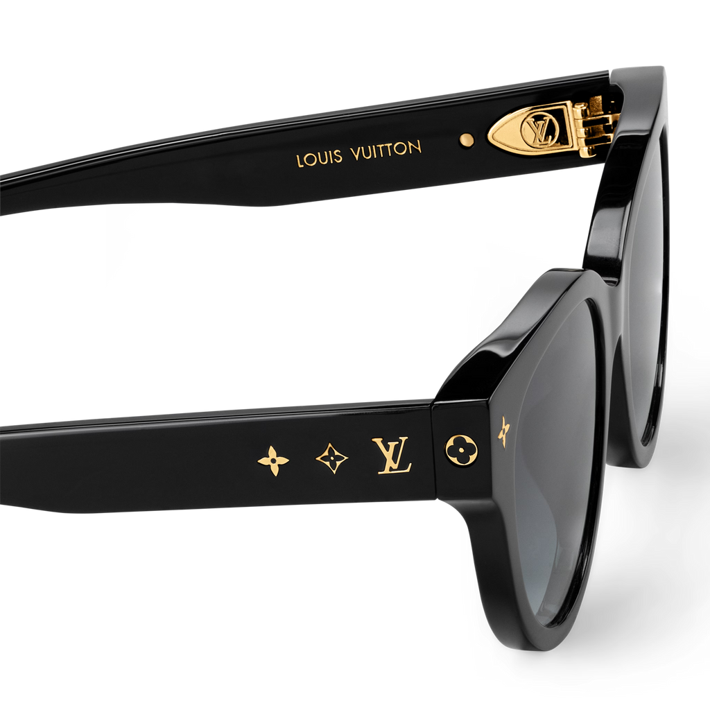 Louis Vuitton Women Round Frame Ash Black Sunglasses