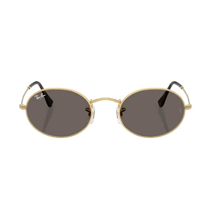 Ray Ban Women Oval Frame Golden Tan Sunglasses