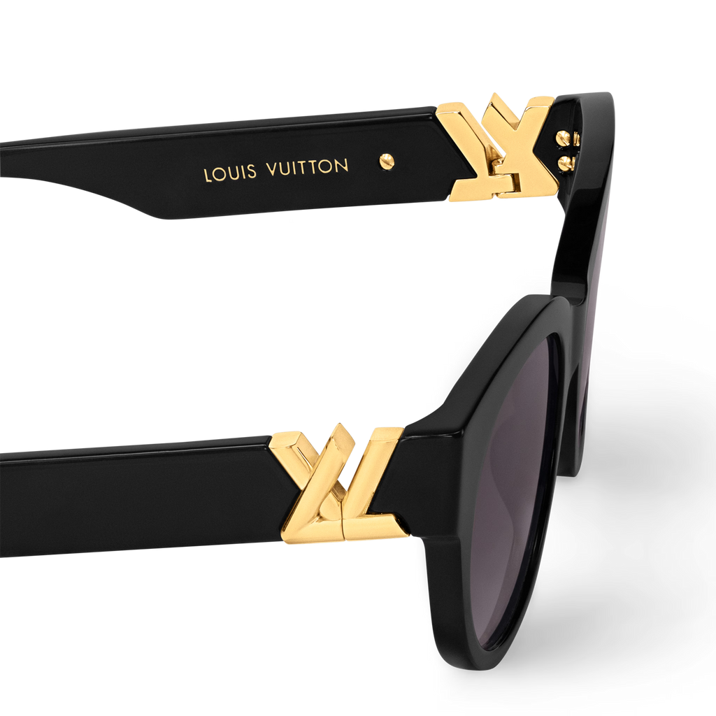 Louis Vuitton Women Round Frame Jet Black Sunglasses