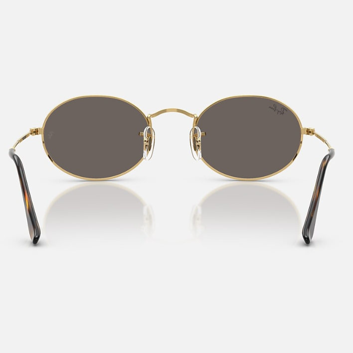 Ray Ban Women Oval Frame Golden Tan Sunglasses