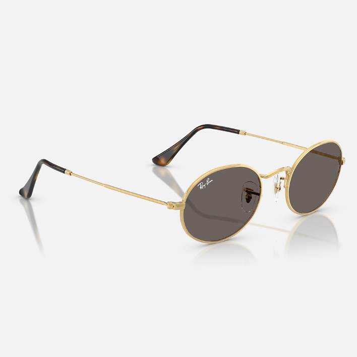 Ray Ban Women Oval Frame Golden Tan Sunglasses