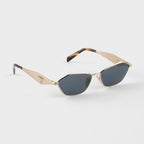Prada Women Irregular Frame  Pale Gold Sunglasses