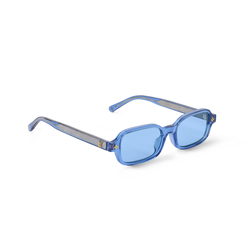 Louis Vuitton Women Rectangle Frame Blue Sunglasses