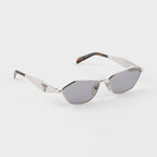 Prada Women Irregular Frame Silver Sunglasses