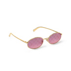 Louis Vuitton Women Oval Frame Gold Sunglasses