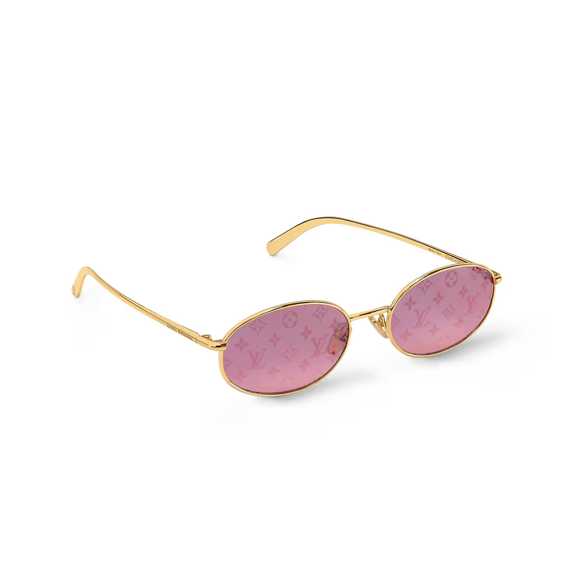Louis Vuitton Women Oval Frame Gold Sunglasses