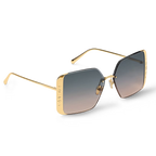 Louis Vuitton Women Square Frame Satin Gold Sunglasses