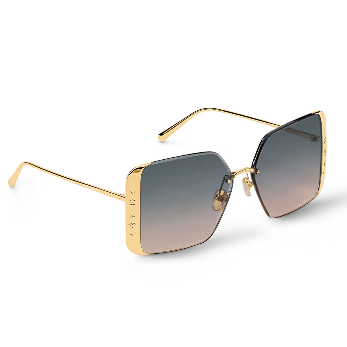 Louis Vuitton Women Square Frame Satin Gold Sunglasses