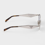 Prada Women Irregular Frame Silver Sunglasses