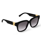 Louis Vuitton Women Square Frame Jet Black Sunglasses