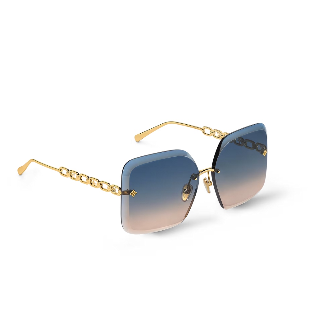 Louis Vuitton Women Square Frame Rich Gold Sunglasses