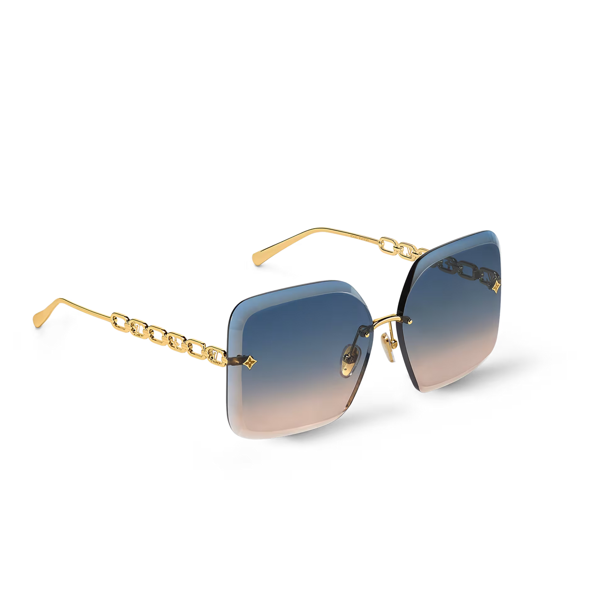 Louis Vuitton Women Square Frame Rich Gold Sunglasses