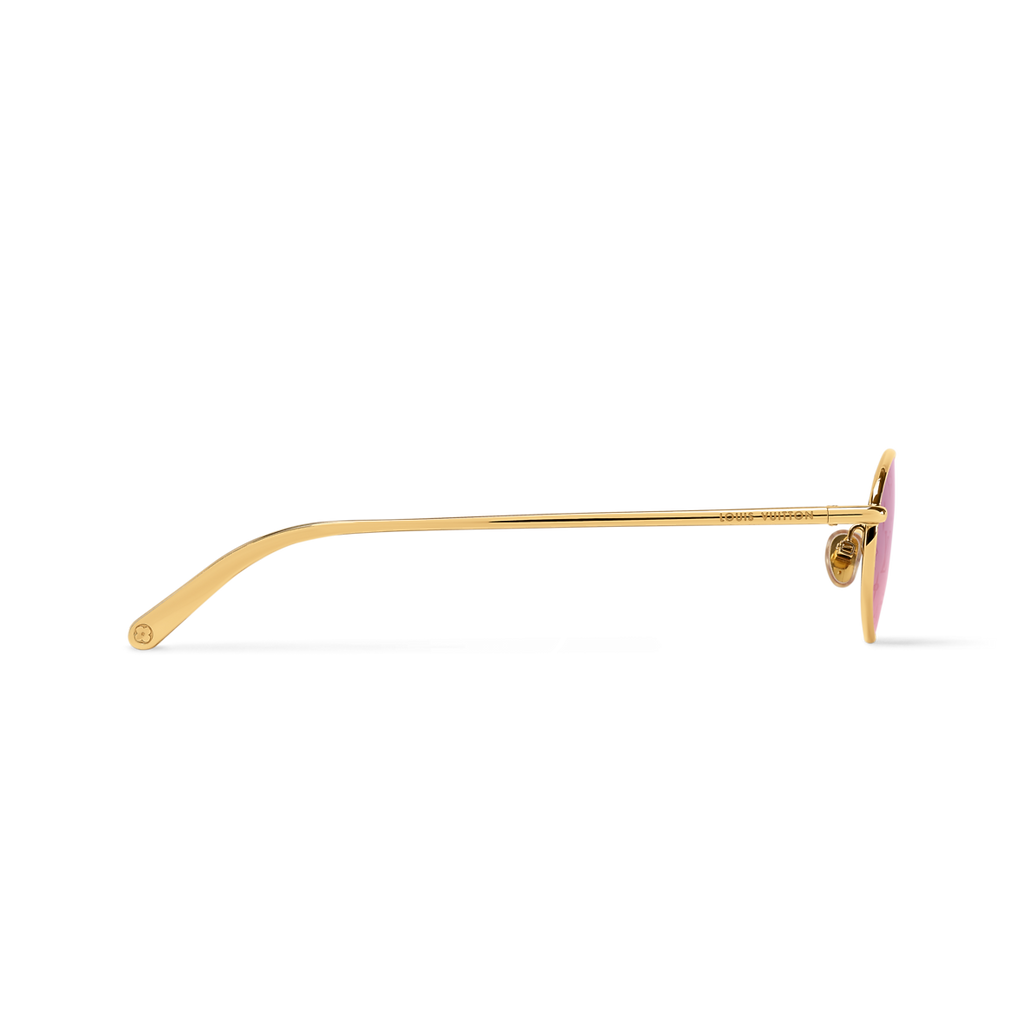 Louis Vuitton Women Oval Frame Gold Sunglasses