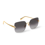 Louis Vuitton Women Square Frame Gold Sunglasses