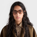 Prada Women Cat-Eye Frame Brown Sunglasses