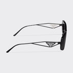 Prada Women Rectangular Frame Cosmic Black Sunglasses