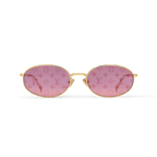 Louis Vuitton Women Oval Frame Gold Sunglasses