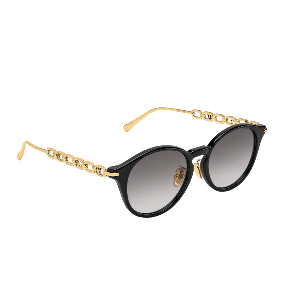 Louis Vuitton Women Round Frame Black Sunglasses