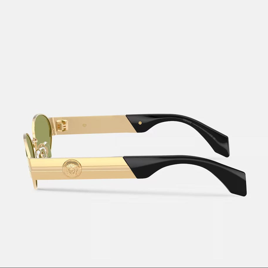 Versace Oval Frame Shiny Dusty Gold Sunglasses