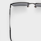 Prada Men Rectangular Frame Classic Black Sunglasses