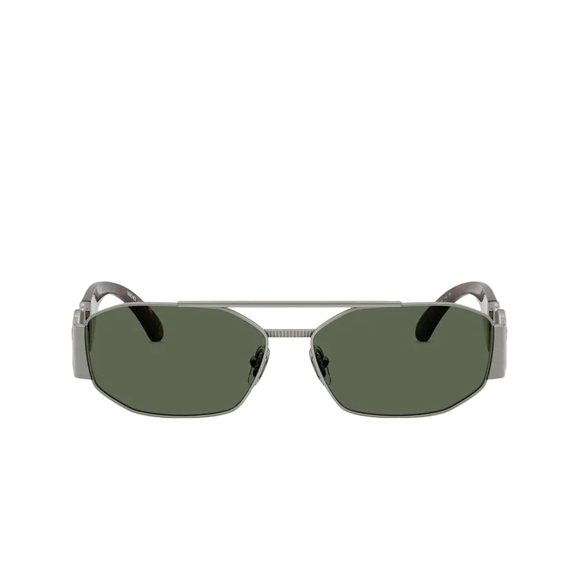 Versace Men Geometric Frame Gun Metal Sunglasses