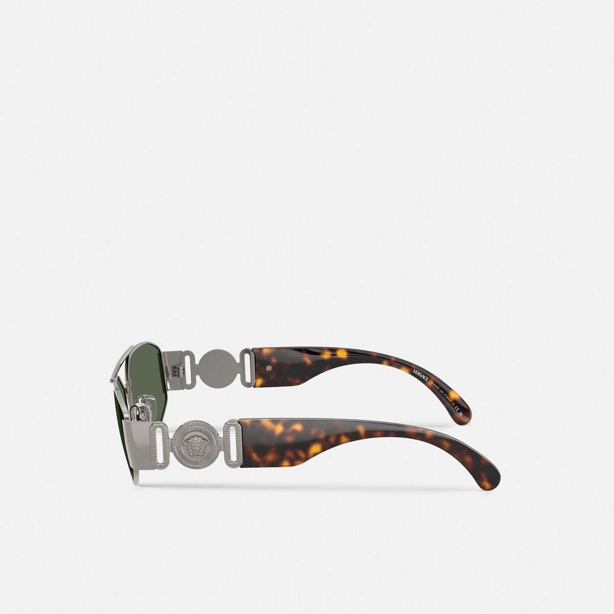 Versace Men Geometric Frame Gun Metal Sunglasses