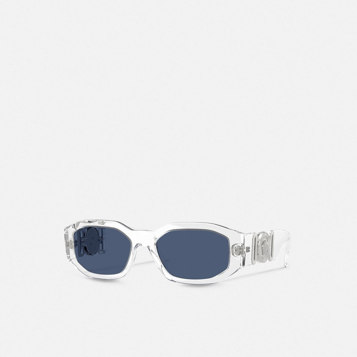 Versace Men Rectangular Frame Transparent Sunglasses
