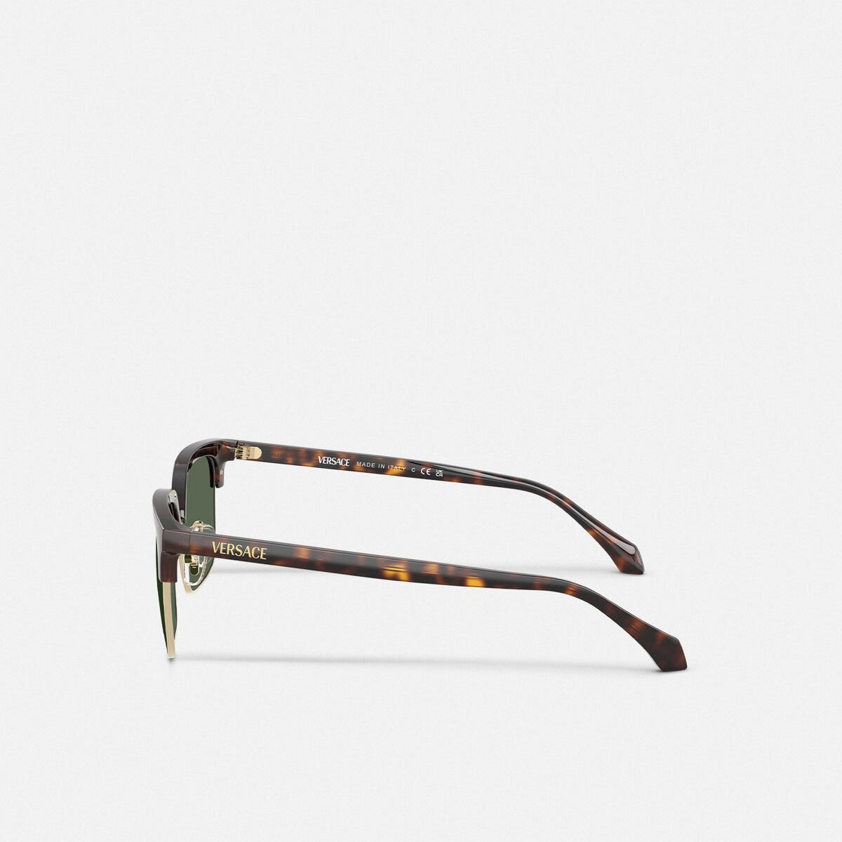Versace Men Sqaure Frame Dark Havana Sunglasses