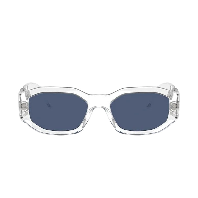Versace Men Rectangular Frame Transparent Sunglasses