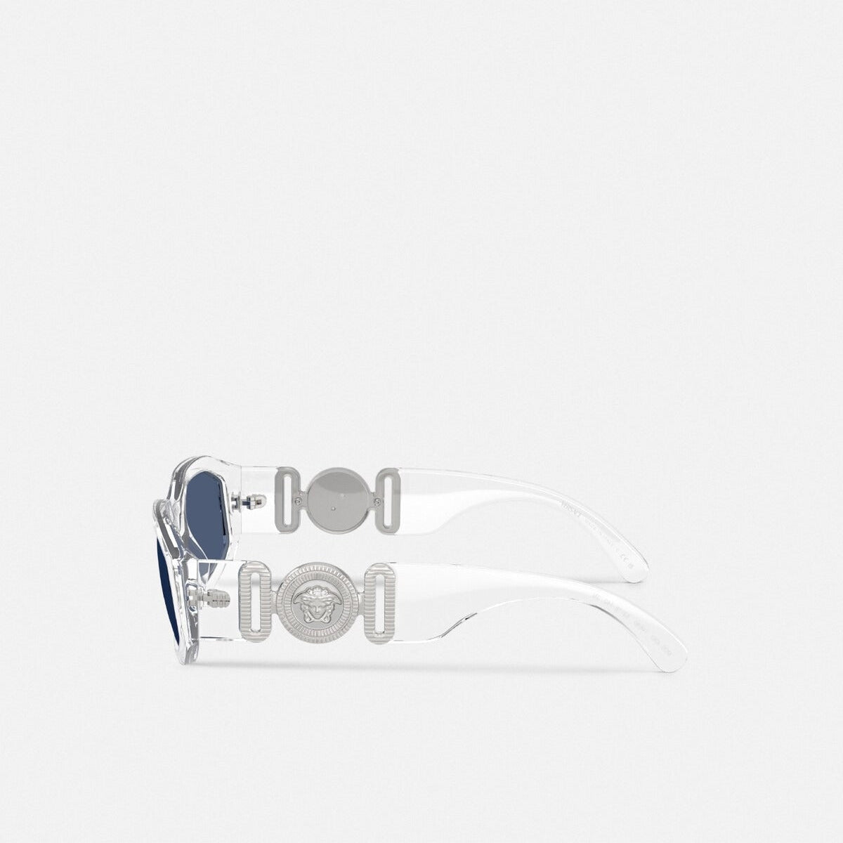 Versace Men Rectangular Frame Transparent Sunglasses