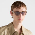 Prada Men Pantos Frame Transparent Clay Sunglasses