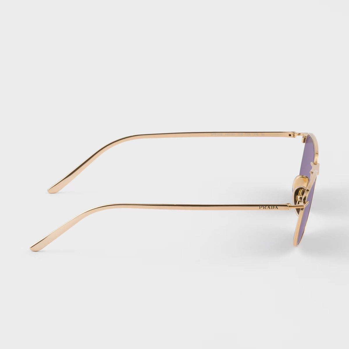 Prada Men Rectangular Frame Brass Sunglasses