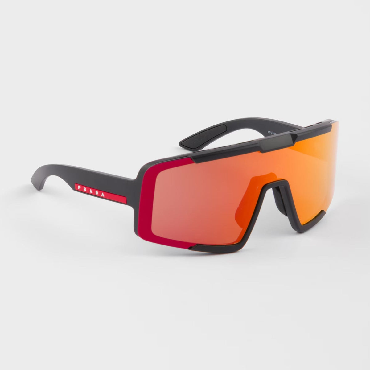 Prada Men Mask Frame Opaque Black Sunglasses