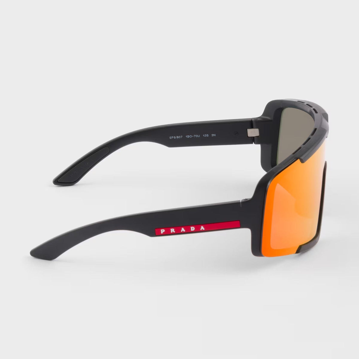 Prada Men Mask Frame Opaque Black Sunglasses