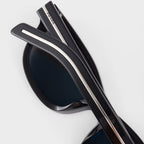 Prada Men Oval Frame Deep Black Sunglasses