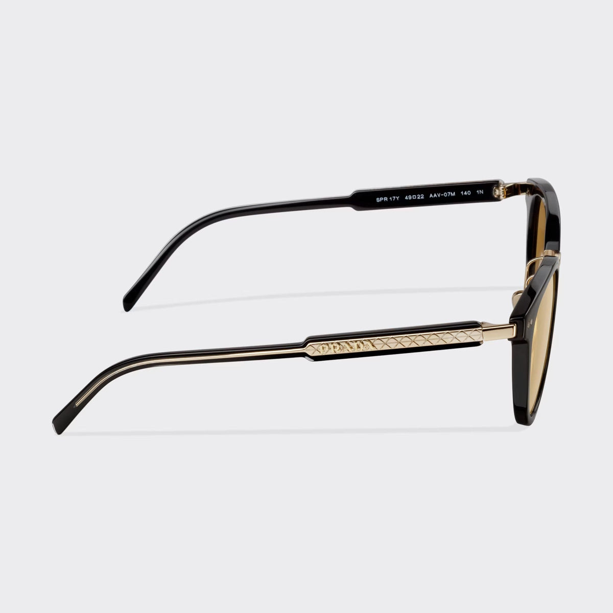 Prada Men Pantos Frame Deep Shiny Black Sunglasses