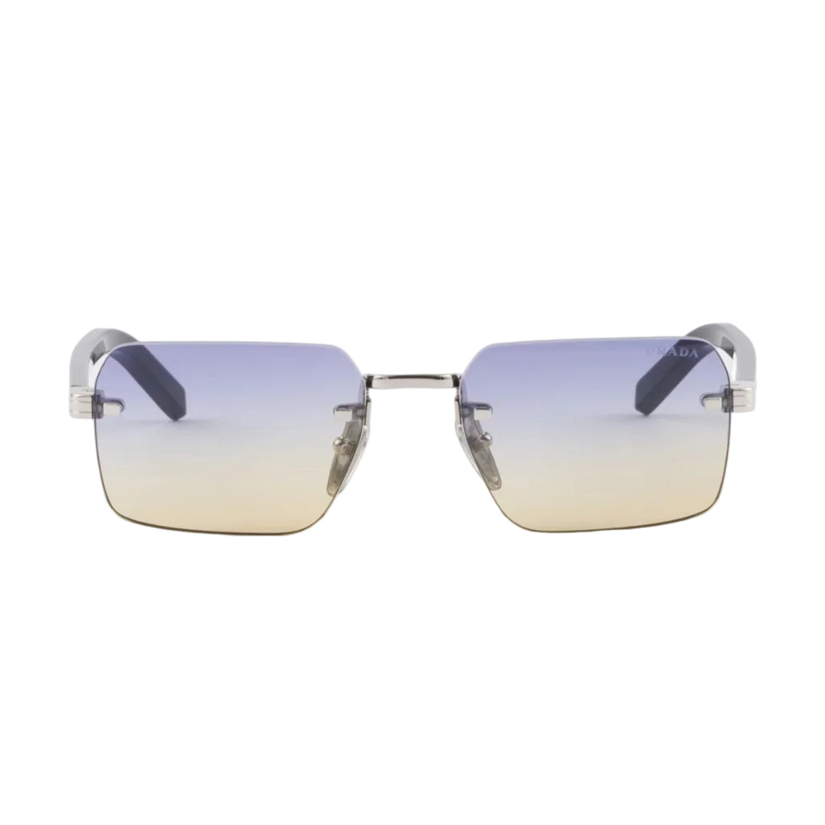 Prada Men Rimless Frame Silver Sunglasses