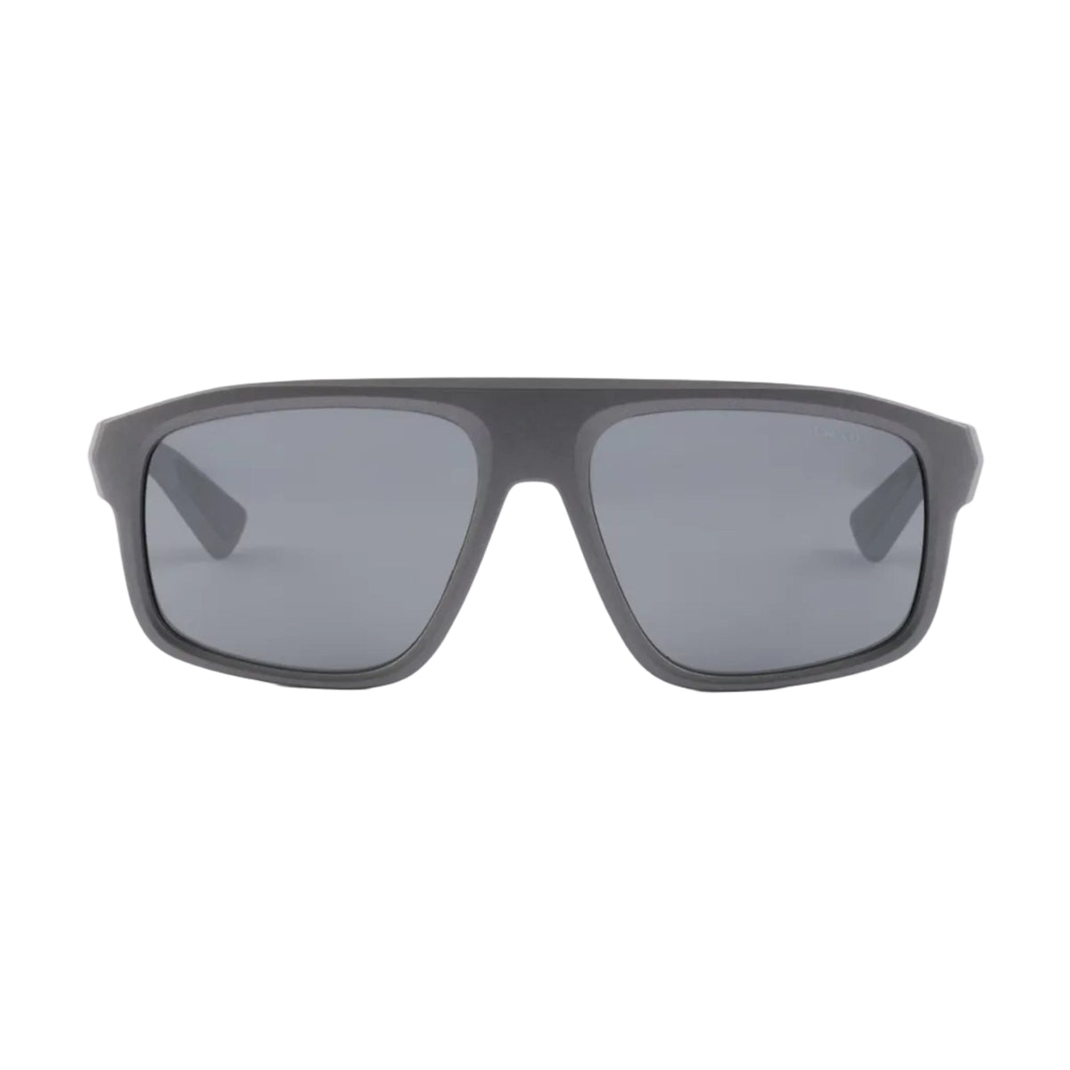 Prada Men Rectangular Frame Metallic Gray Sunglasses