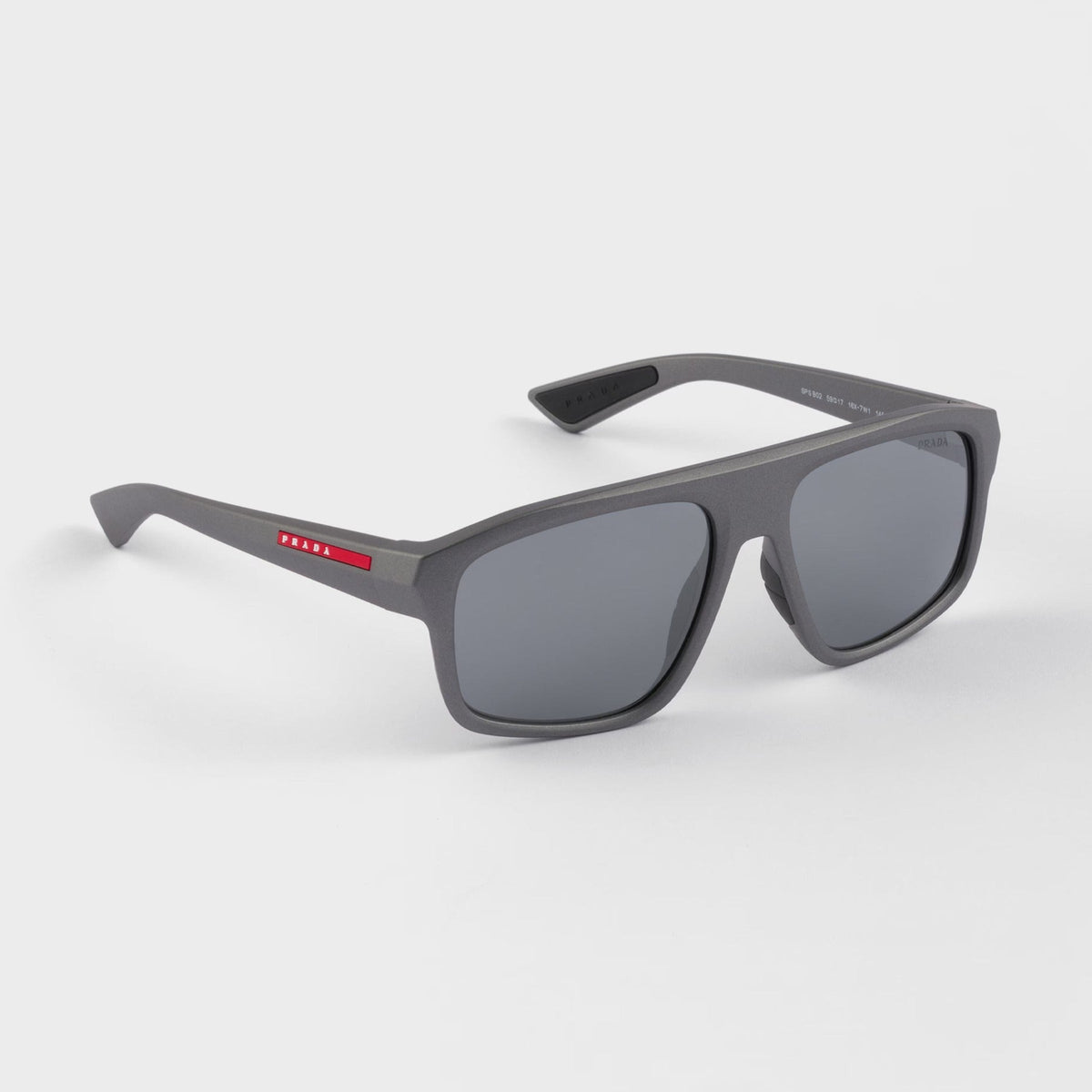 Prada Men Rectangular Frame Metallic Gray Sunglasses