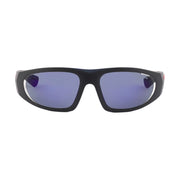 Prada Men Curved Frame Opaque Black Sunglasses