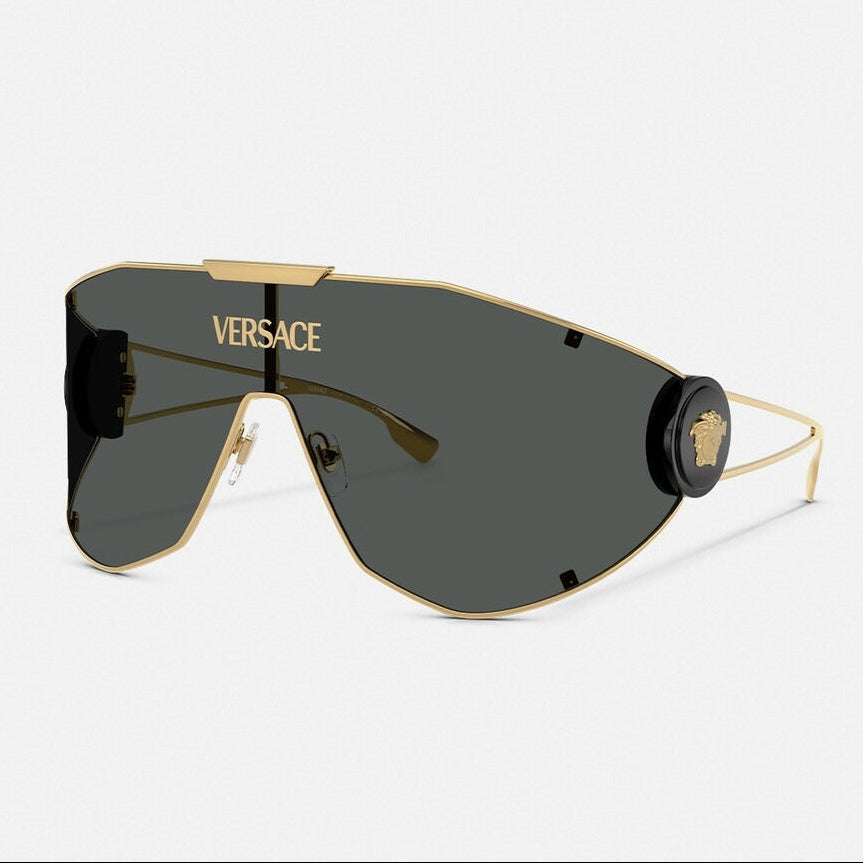 Versace Mask Frame Shiny Dusty Gold Sunglasses