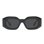 Versace Women Irragular Frame Shiny Deep Black Sunglasses