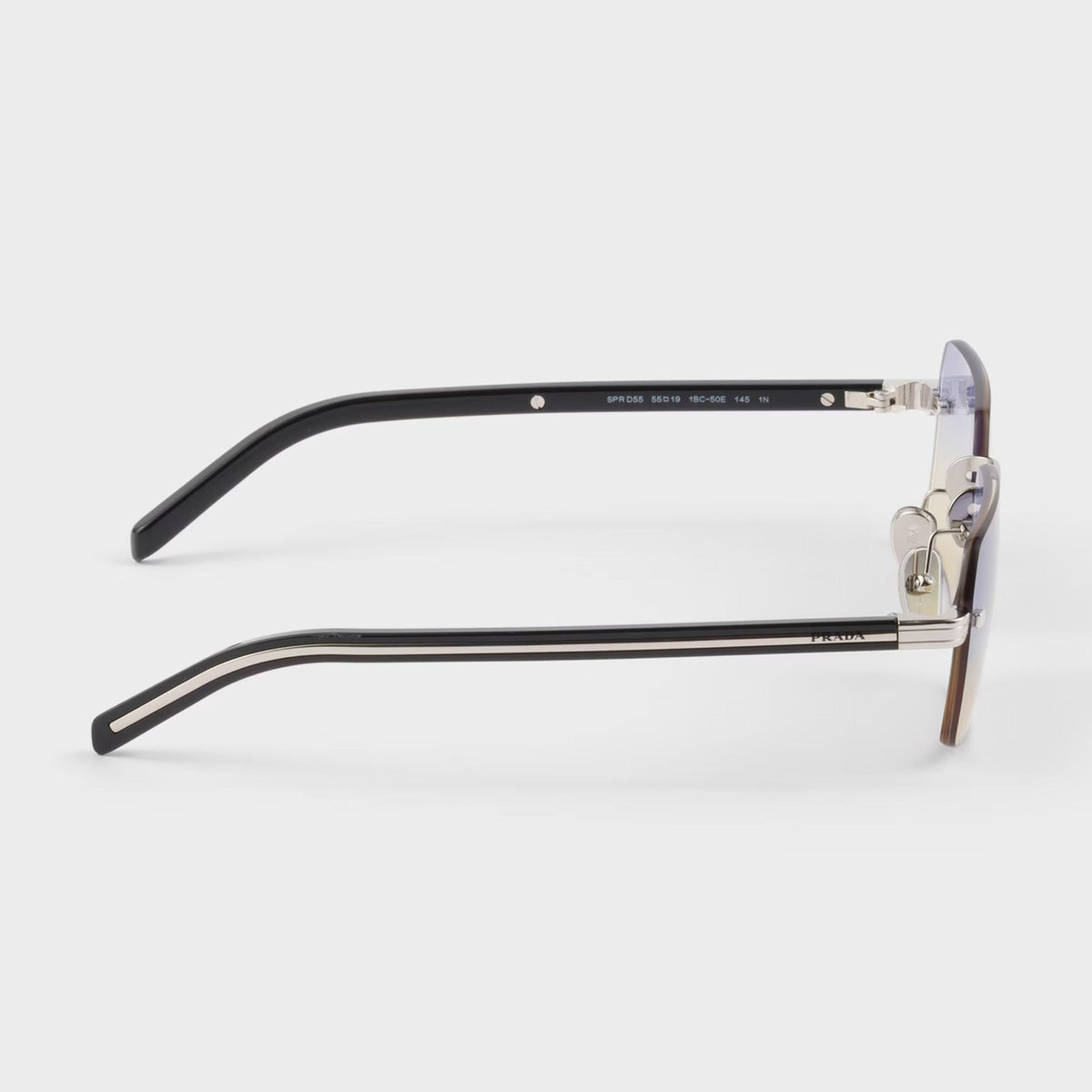 Prada Men Rimless Frame Silver Sunglasses